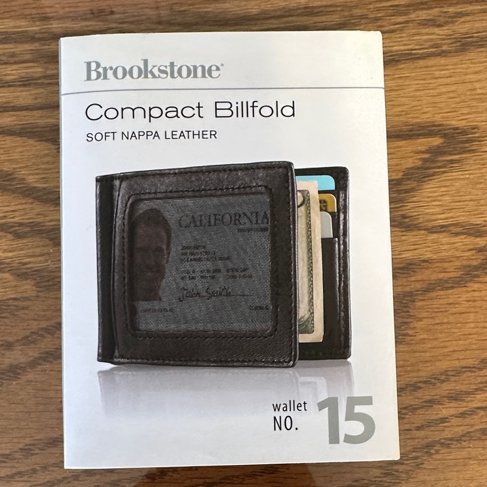 Brookstone Dark Brown Nappa Leather Billfold